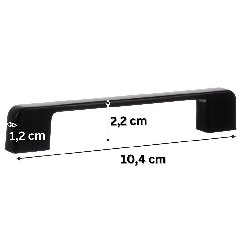Set 10 Manere Mobila pentru Dormitor, Bucatarie, Comoda, Noptiera, Dulap, Sertar, Schimba Aspectul Mobilierului, din Aluminiu, Aplicare Universala, Usor de Montat, 104 mm Lungime, Distanta Gauri 96 mm, Suruburi de Fixare Incluse, Negru Mat