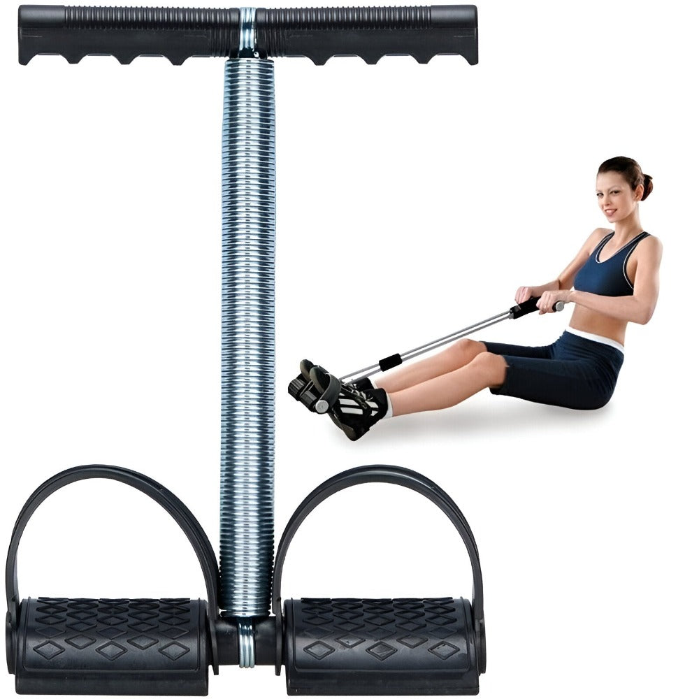 Aparat Extensor Fitness, Portabil, pentru Yoga, Pilates, Aerobic, Gimnastica, Recuperare, Exercitii Abdomen, Picioare, Fese, Coapse, Brate, Piept, Tonifierea Muschilor, Negru/Argintiu
