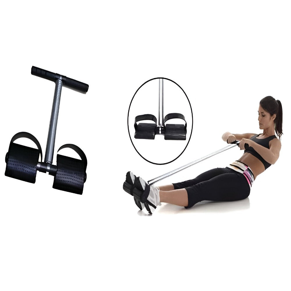 Aparat Extensor Fitness, Portabil, pentru Yoga, Pilates, Aerobic, Gimnastica, Recuperare, Exercitii Abdomen, Picioare, Fese, Coapse, Brate, Piept, Tonifierea Muschilor, Negru/Argintiu