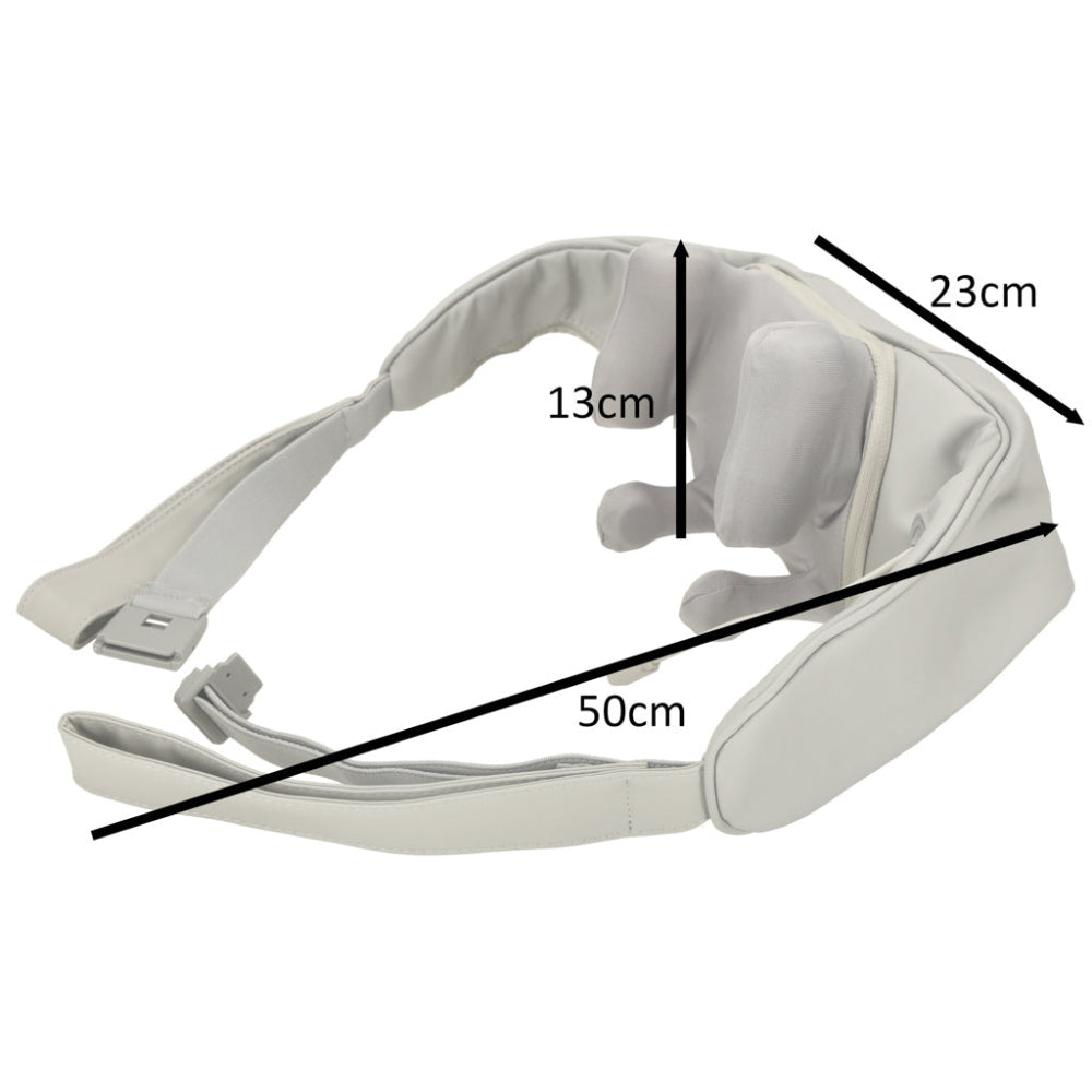 Aparat Masaj Cervical Hands-Free, pentru Relaxare Musculara, Rola de Masat Shiatsu 5D care Imita Masajul Uman, Functie Incalzire, Reduce Stresul si Oboseala, Amelioreaza Durerile pentru Gat, Umeri, Spate si Picioare, Intensitate Reglabila, Gri