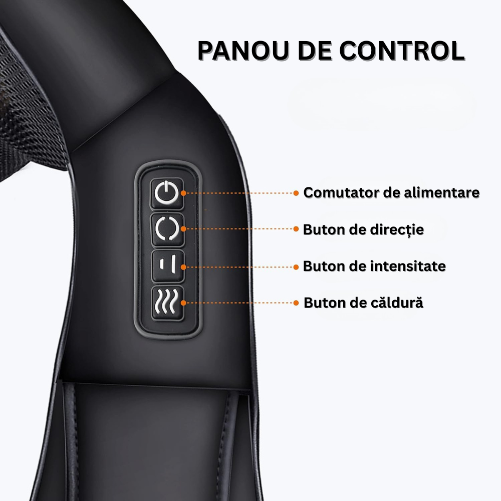 Aparat Profesional pentru Masaj, pentru Relaxare Musculara, Rola de Masaj Shiatsu 3D care Imita Masajul Uman, Functie Incalzire, Reduce Stresul si Oboseala, Amelioreaza Durerile pentru Gat, Umeri, Spate si Picioare, Intensitate Reglabila