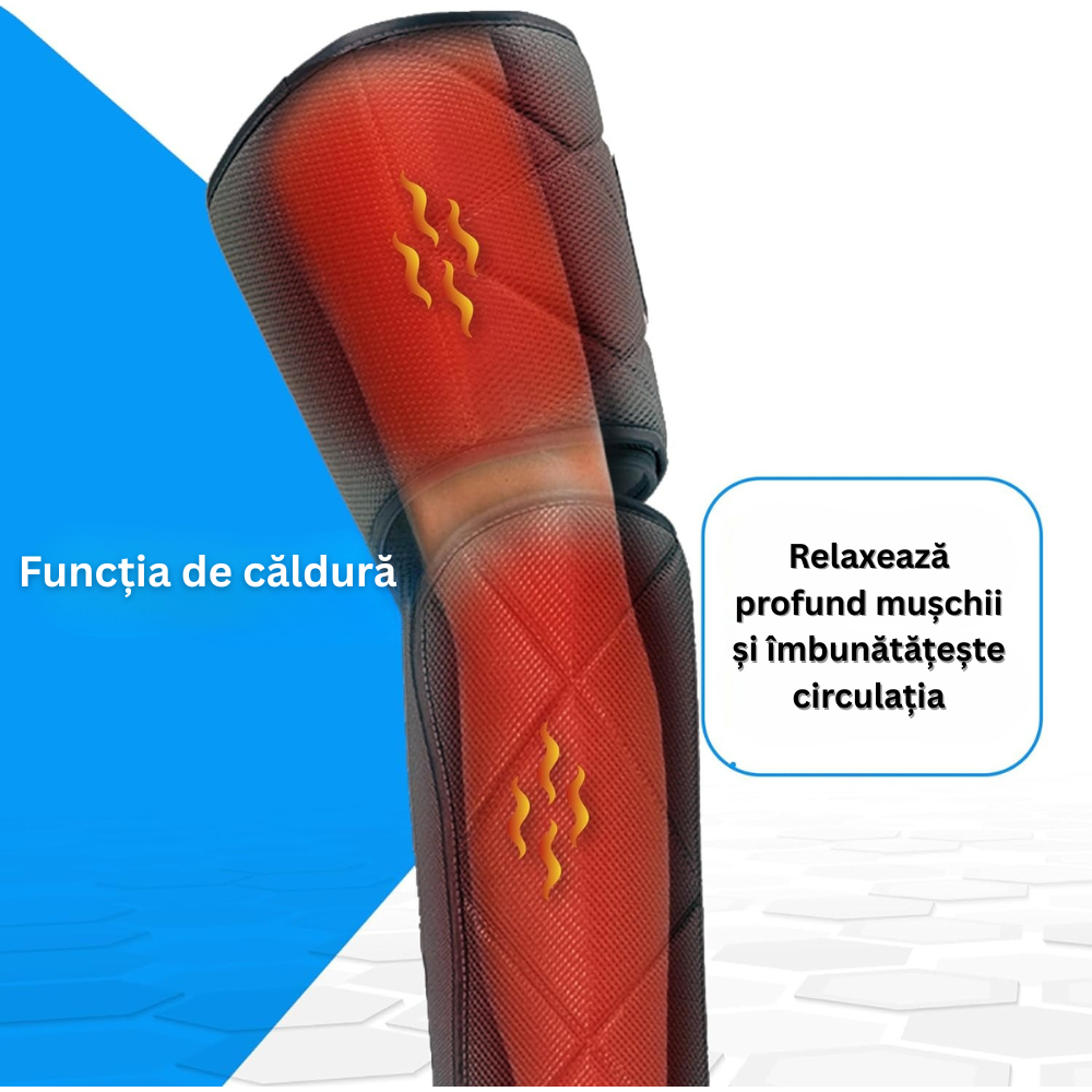 Aparat de Masaj pentru Picioare, 6 Moduri de Masaj, 4 Niveluri de Intensitate, Compresie cu Aer, Functie Incalzire, Oprire Automata, Masaj Gambe, Coapse, Masaj Refacere Musculara, Masaj Relaxare Circulator, Dureri si Inflamatie Picioare