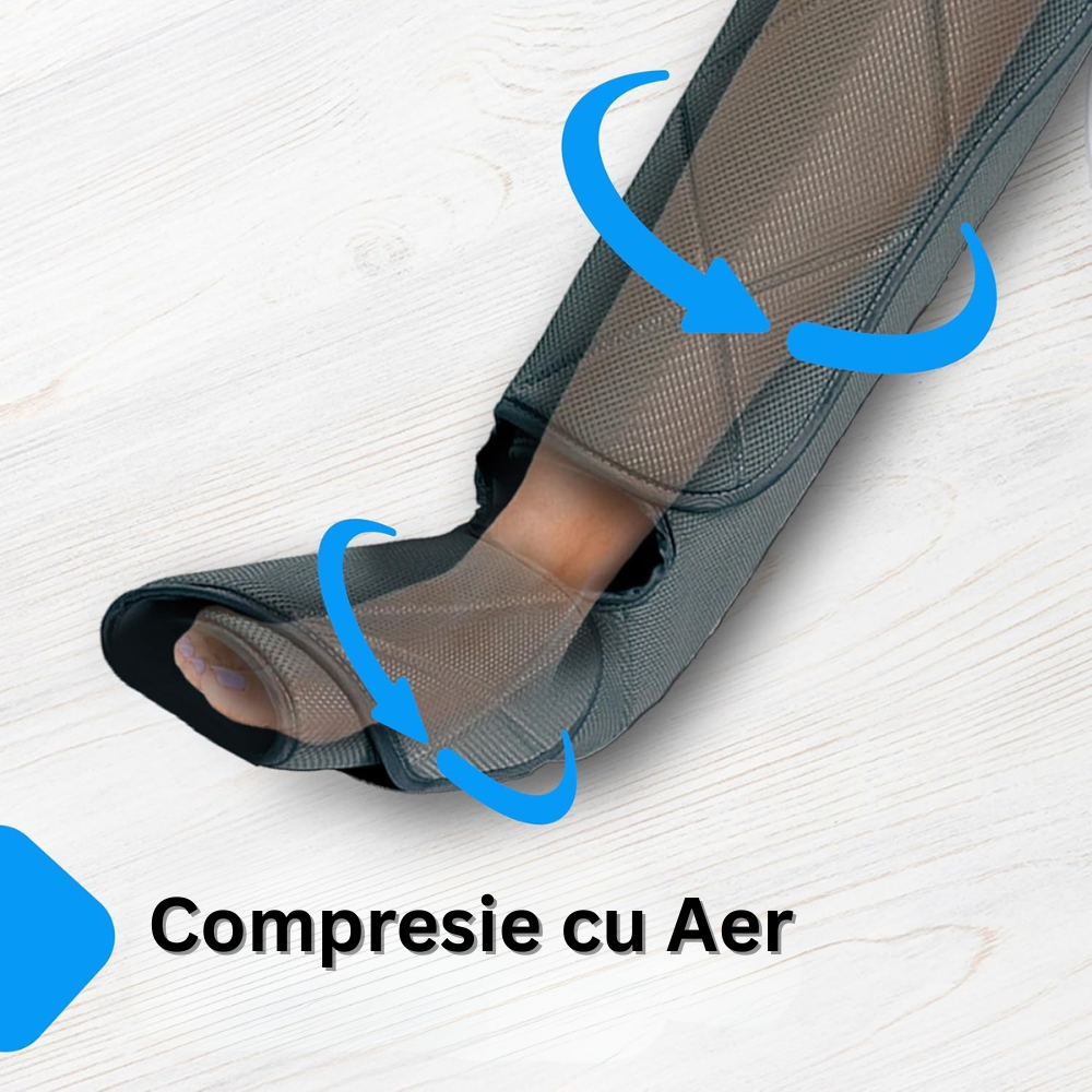 Aparat de Masaj pentru Picioare, 6 Moduri de Masaj, 4 Niveluri de Intensitate, Compresie cu Aer, Functie Incalzire, Oprire Automata, Masaj Gambe, Coapse, Masaj Refacere Musculara, Masaj Relaxare Circulator, Dureri si Inflamatie Picioare