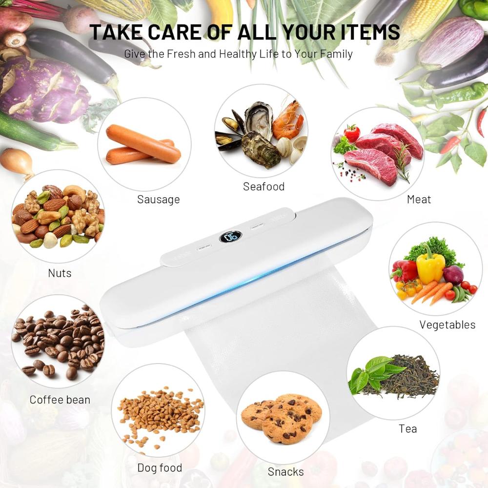 Aparat de Vidat si Sigilat Alimente Umede/Uscate, Afisaj Digital Secun ...
