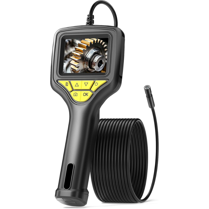 Camera Endoscopica de Inspectie, Ecran 2.4 inch, 1080P HD, 8 LED-uri, Cablu Flexibil 10M, Zoom Reglabil, Foto/Video, Rezistent la Apa IP67, Baterie 2600mAh, Cablu USB-C Inclus, Negru