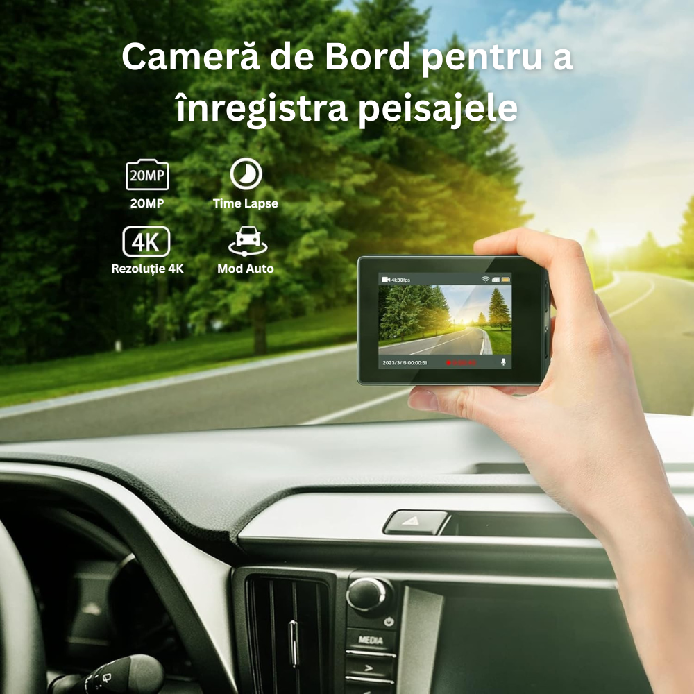 Camera Video Sport WiFi SF230, cu Telecomanda, Rezolutie 4K/30FPS/20MP, Ecran LCD HD 2.0”, Unghi Reglabil 170°, Rezistenta la Apa 40M, Stabilizare Imagine EIS, Microfon, Time Lapse, Slow Motion, Mod Auto, Accesorii de Prindere, 2 Baterii