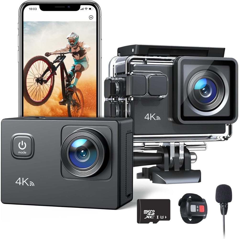 Camera Video Sport WiFi cu Telecomanda, 4K/30FPS, 20MP, LCD 2.0