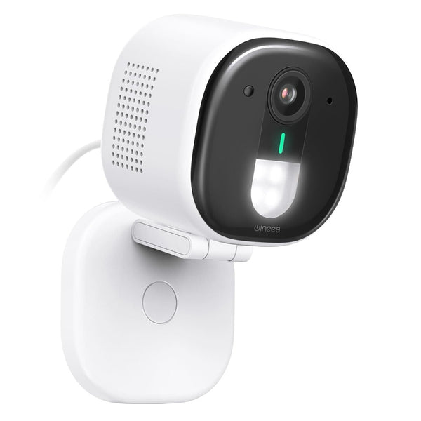 Camera de Supraveghere WIFI, 2K QHD, 4MP, Night Vision Color 4CCT, Lumina LED, Senzor Detectare Miscare, Conectare Telefon, Alarma Sonora, Microfon, pentru Exterior/Interior, Rezistent la Apa IP65, Stocare Card/Cloud, Aplicatie Mobila, Alb