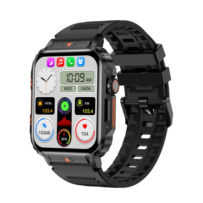 Ceas Smartwatch, Ecran 1.95" HD, Inteligent, Fitness, Sport, Rezistent Apa IP68, Smart, Notificari, Wireless, Apel Bluetooth 5.2, Monitorizare Somn, Pasi, Ritm Cardiac, Nivel Oxigen, Tensiunea Arteriala, Cablu USB Magnetic Inclus, Negru