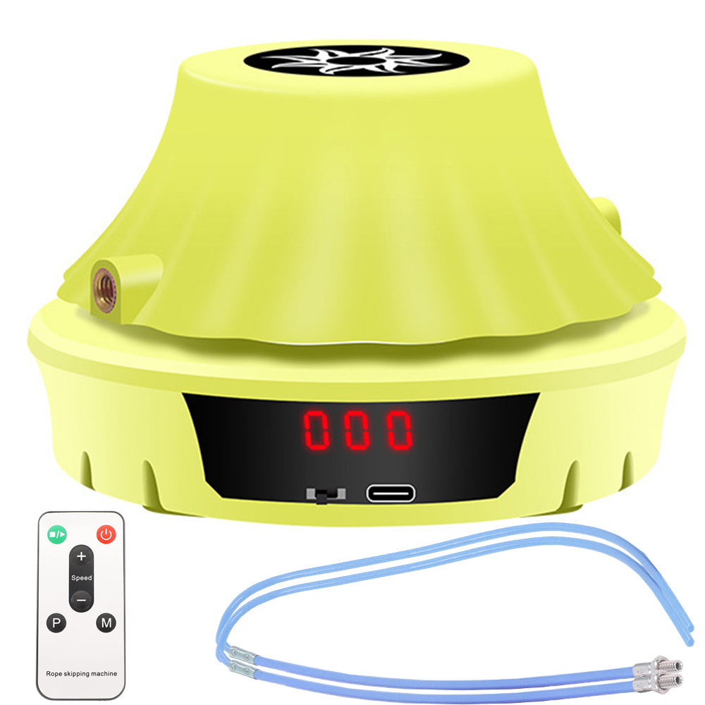Coarda de Sarit Automata, cu Telecomanda Inteligenta, Ecran LED, Counter Repetari, 10 Niveluri de Viteza, Antrenament, pentru Copii, Cablu Incarcare Inclus, Galben/Albastru