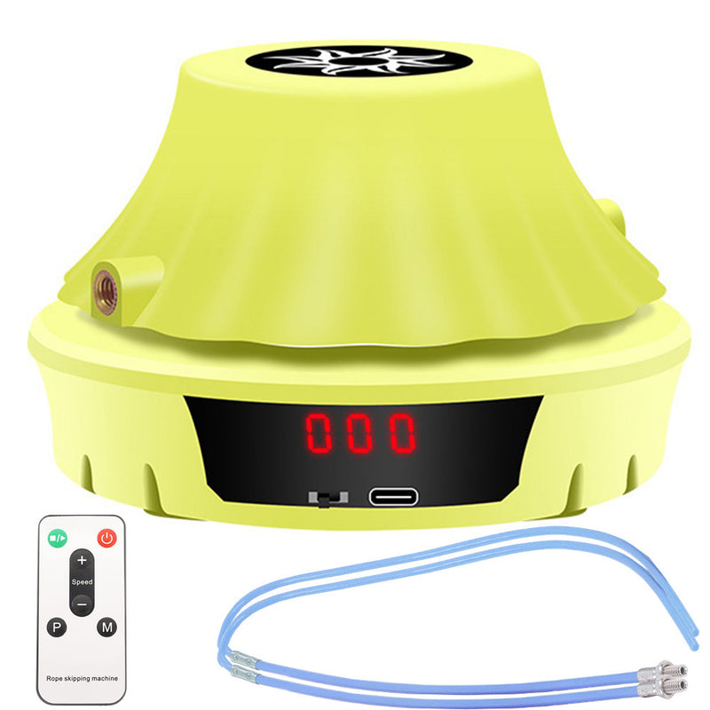 Coarda de Sarit Automata, cu Telecomanda Inteligenta, Ecran LED, Counter Repetari, 10 Niveluri de Viteza, Antrenament, pentru Copii, Cablu Incarcare Inclus, Galben/Albastru