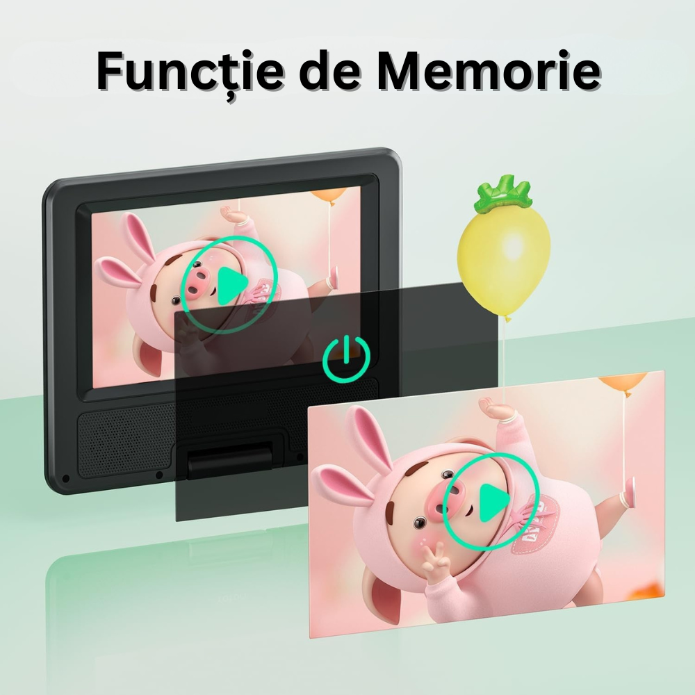 DVD Player Portabil cu Telecomanda, Ecran 7.5 inch HD, 800x488
