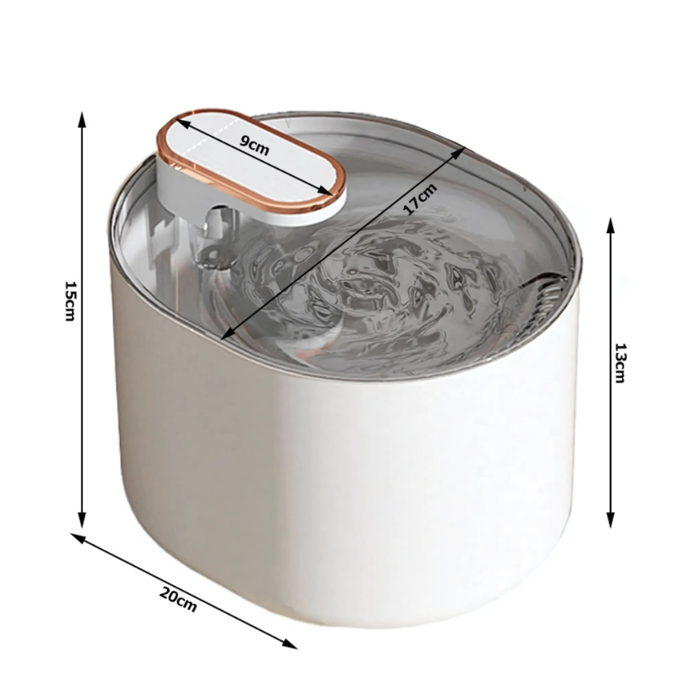 Dispenser Apa Automat, tip Fantana pentru Pisici si Caini, cu Purificare si Filtrare prin Carbune Activ, Silentios, Cablu USB Inclus, 3L, Alb