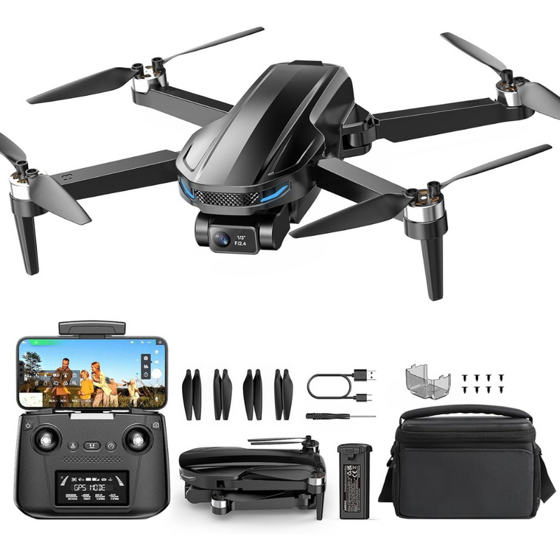 Drona cu Telecomanda D65, Camera 4K, WiFi 5G, GPS, Retur Automat, Gimbal 2 Axe, Stabilizarea Electronica a Imaginii, Mentinerea Altitudinii, Follow Me, Autonomie 26 min, Pliabila, Aplicatie Telefon Mobil, Incarcare USB, Geanta de Transport, N