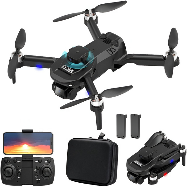 Drona cu Telecomanda F196, Camera Video, WiFi, Evitare Inteligenta a Obstacolelor, Mentinerea Altitudinii, Rotire 360°, Pliabila, Aplicatie Telefon Mobil, Incarcare USB, Geanta de Transport, 2 Baterii Incluse, Negru