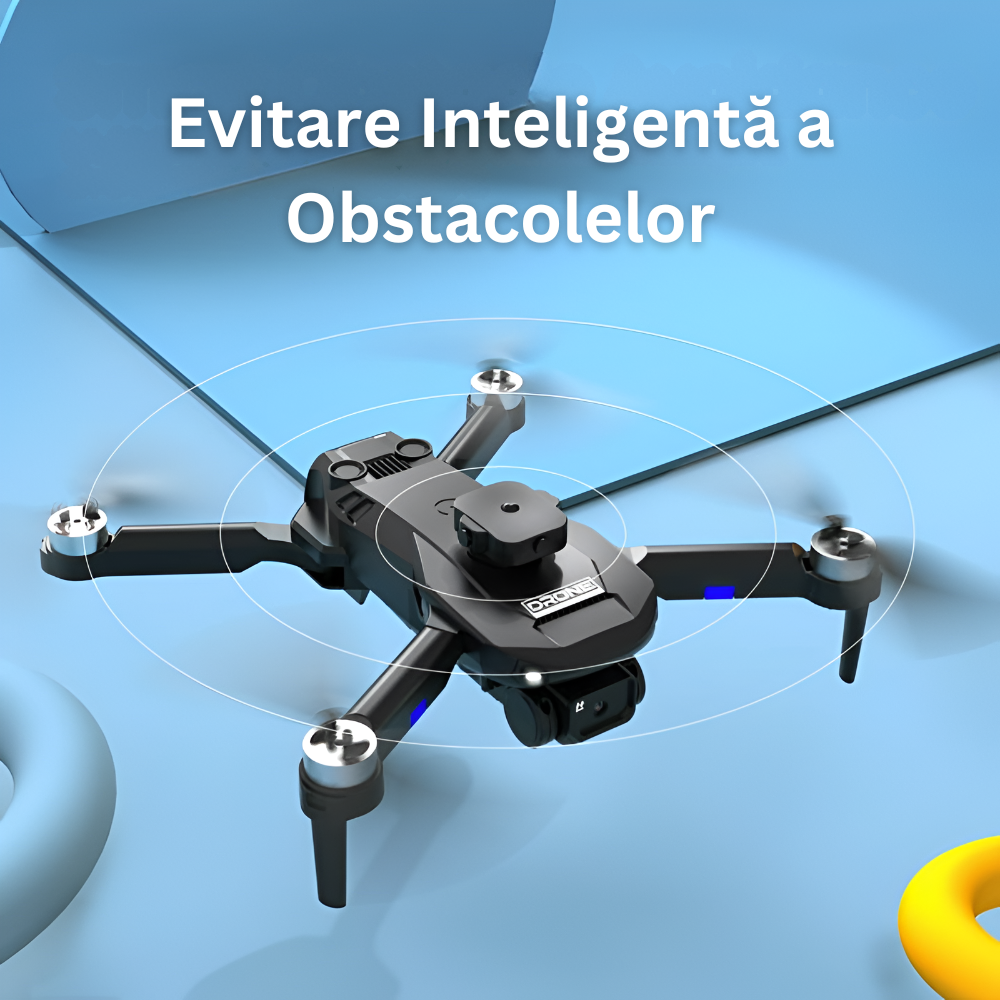 Drona cu Telecomanda F196, Camera Video, WiFi, Evitare Inteligenta a Obstacolelor, Mentinerea Altitudinii, Rotire 360°, Pliabila, Aplicatie Telefon Mobil, Incarcare USB, Geanta de Transport, 2 Baterii Incluse, Negru