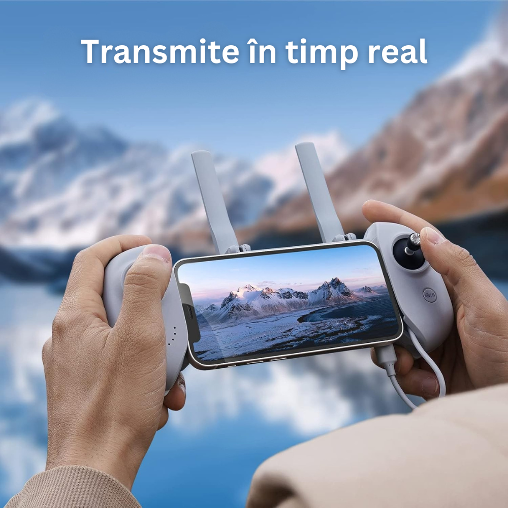 Drona cu Telecomanda SE, Camera 4K/30fps, Senzor Sony de 12MP, WiFi, GPS, Retur Automat, Rezistenta la Vant, Transmisie 4KM, Viteza 16m/s, Autonomie 62 min, Pliabila, Aplicatie Telefon Mobil, Incarcare USB, Geanta de Transport, 2 Baterii Incluse, Gri