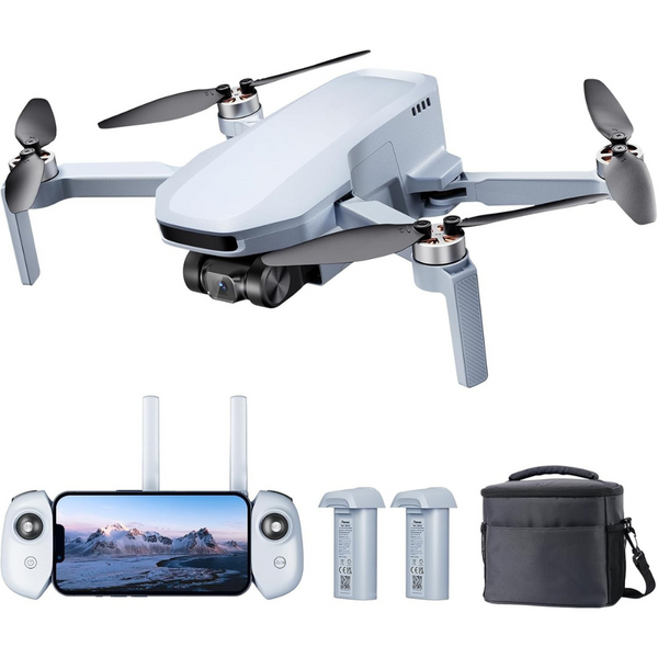 Drona cu Telecomanda SE, Camera 4K/30fps, Senzor Sony de 12MP, WiFi, GPS, Retur Automat, Rezistenta la Vant, Transmisie 4KM, Viteza 16m/s, Autonomie 62 min, Pliabila, Aplicatie Telefon Mobil, Incarcare USB, Geanta de Transport, 2 Baterii Incluse, Gri