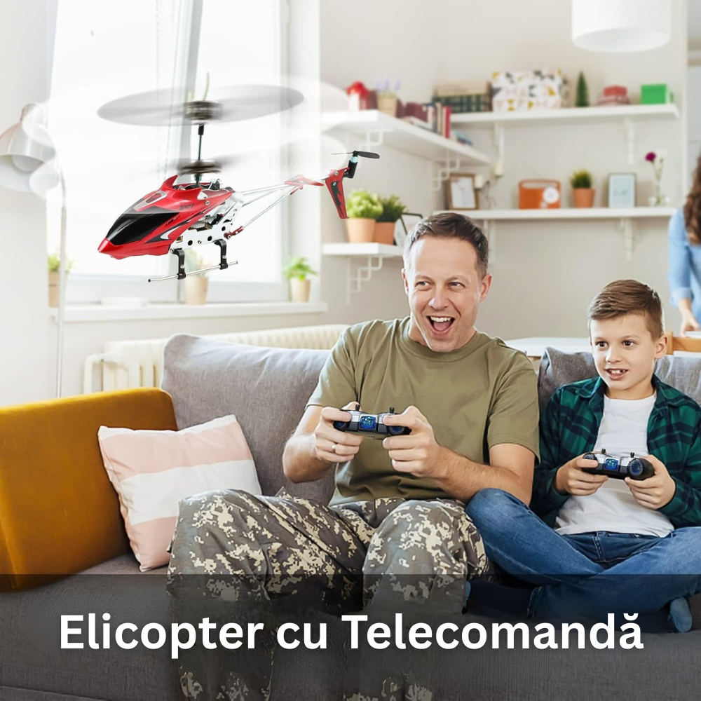 Elicopter cu Telecomanda S107G, Sistem de Stabilizare Giroscop, 3 Canale de Control, Elice Flexibile, Rezistent la Cazaturi si Vant, din Aluminiu/ABS, Incarcare USB, pentru Copii si Adulti, Multicolor
