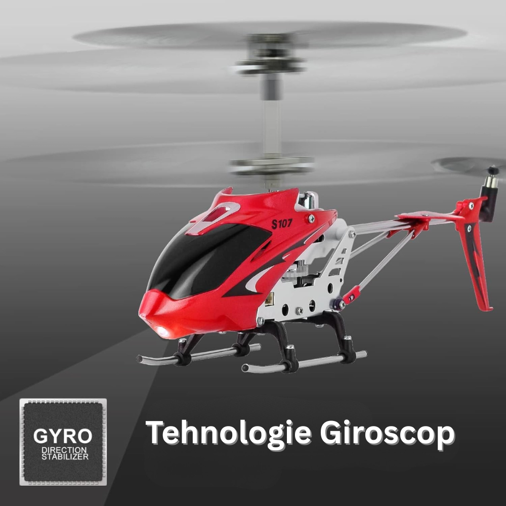 Elicopter cu Telecomanda S107G, Sistem de Stabilizare Giroscop, 3 Canale de Control, Elice Flexibile, Rezistent la Cazaturi si Vant, din Aluminiu/ABS, Incarcare USB, pentru Copii si Adulti, Multicolor