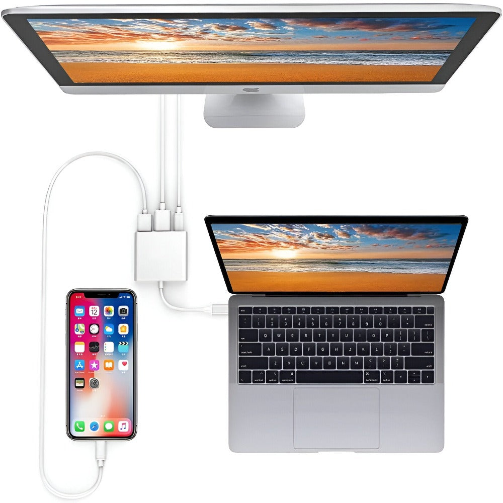 Hub Adaptor Multiport 3 in 1, USB-C, USB 3.1, HDMI 4K, Plug&Play, 10 Gbps, Chipset 1.4 Suport 3D, Docking Station pentru Laptop, MacBook Air/Pro, Chromebook, Tableta, Portabil, din Aluminiu, Cablu 15 cm, Gri