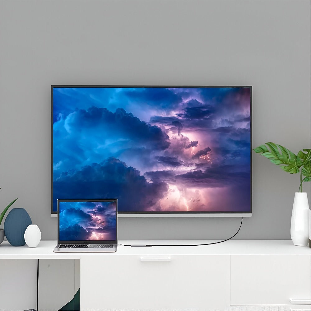 Hub Adaptor Multiport 9 in 1, USB-C, 3 x USB 3.0, 2 x HDMI 4K / 30 Hz, 1 x VGA 1080P / 60 Hz, Power Delivery Port 87 W, Cititor de Carduri SD si Micro SD, Docking Station pentru Laptop, MacBook Air/Pro, Chromebook, Tableta, din Aluminiu, Gri