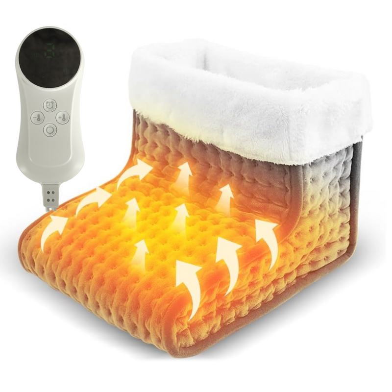 Incalzitor Electric pentru Picioare, 9 Nivele de Temperatura, Control din Telecomanda, Cronometru, Protectie la Supraincalzire, Moale si Placut la Atingere, 28 x 28 x 24 cm, Gri