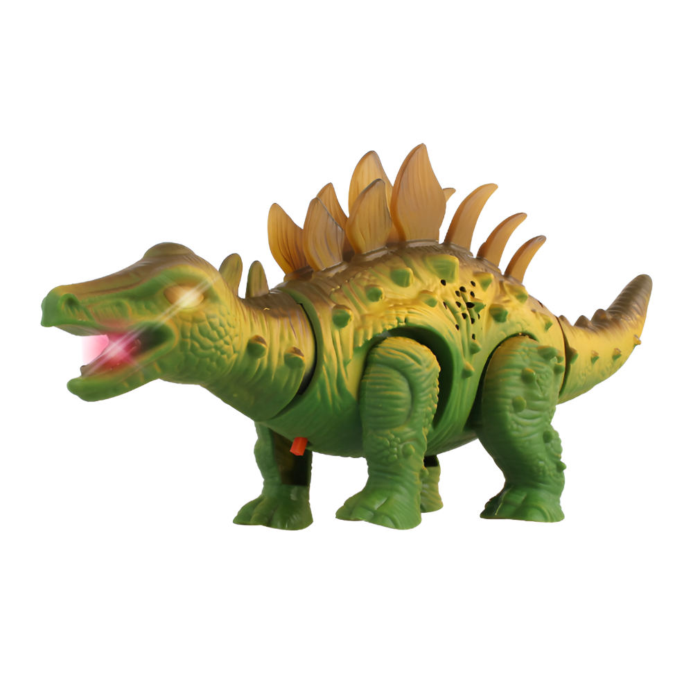 Jucarie Interactiva Dinozaur Stegosaurus, Miscari Realiste, Sunete, Lumini, Capaul si Coada Mobile, pentru Copii, Fete si Baieti, + 3 ani, 28 x 13 cm, Multicolor