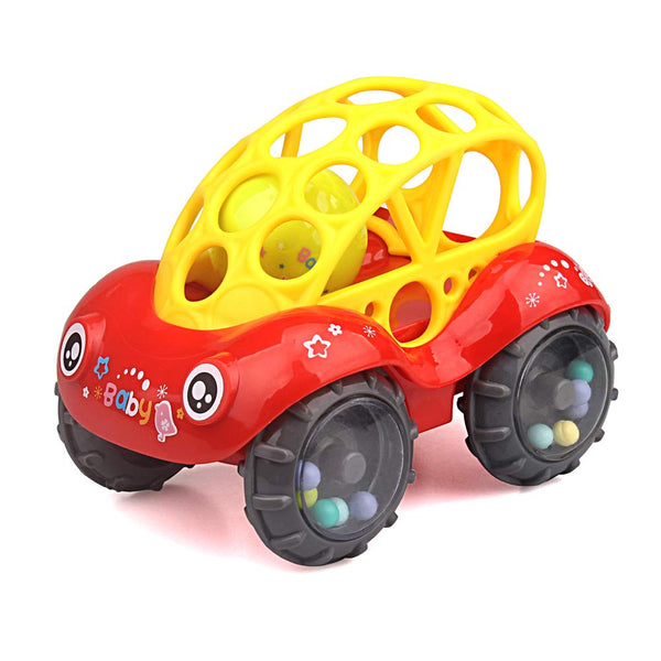Jucarie Zornaitoare Bebelusi, Masina cu Minge, Bilute Colorate, Materiale Non-Toxice, pentru Dentitie si Motricitate, Prindere Usoara, 0-24 luni, Multicolor