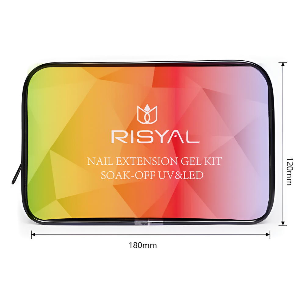 Kit Unghii Polygel, cu Mini Lampa UV LED Portabila 6 W, 6 x Gel Color, Baza, Top, Solutie Slip, 100 Sabloane de Unghii, Pila, Pensula Dubla, Clip, Geanta de Transport Inclusa, Multicolor