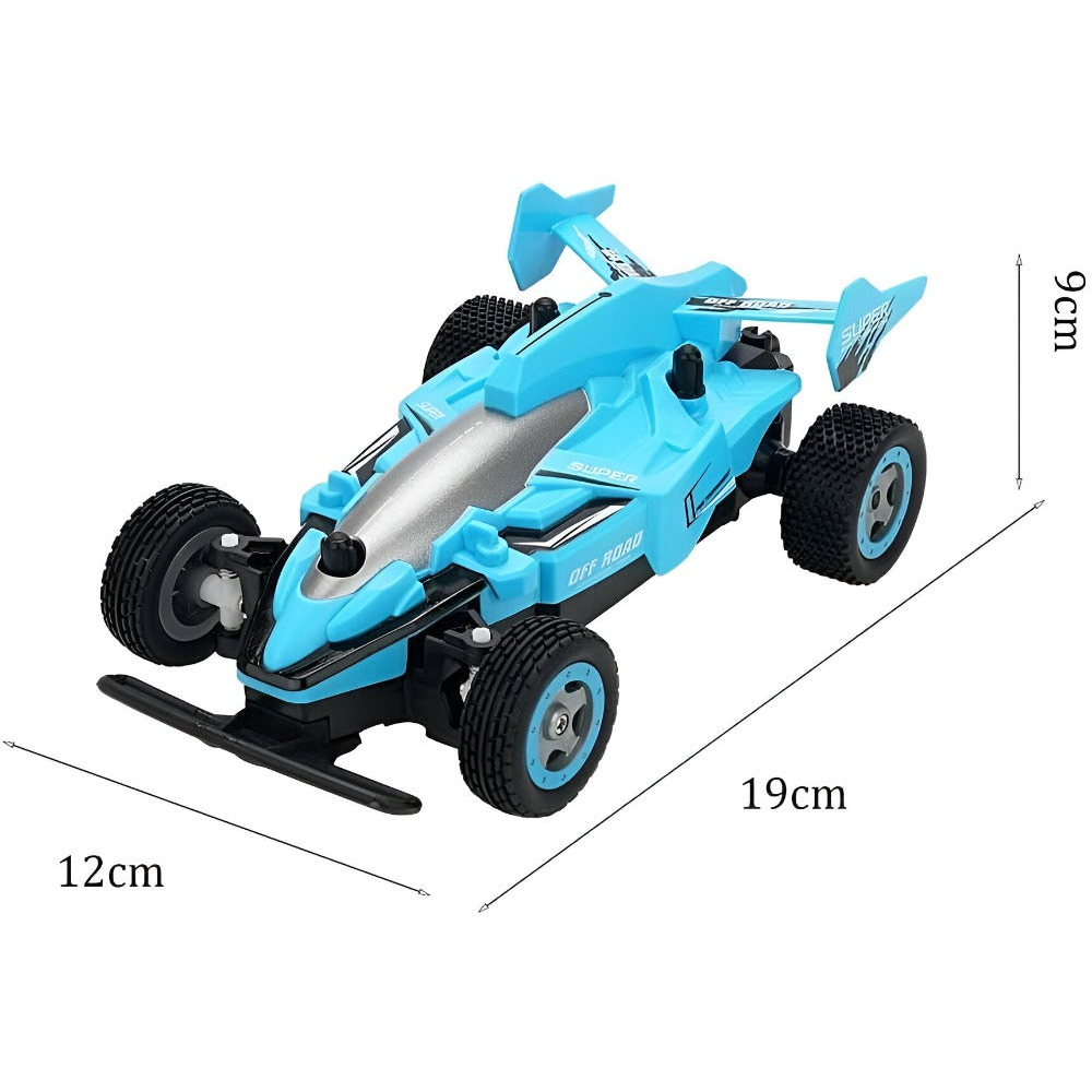 Masina Off-Road cu Telecomanda RC, Curse de Viteza pentru Copii, Sunete Interactive, Cauciucuri Rezistente, Controler 2.4 GHz, Baterie Reincarcabila, Cablu Inclus, 1:20, 19 x 12 x 9 cm, Multicolor