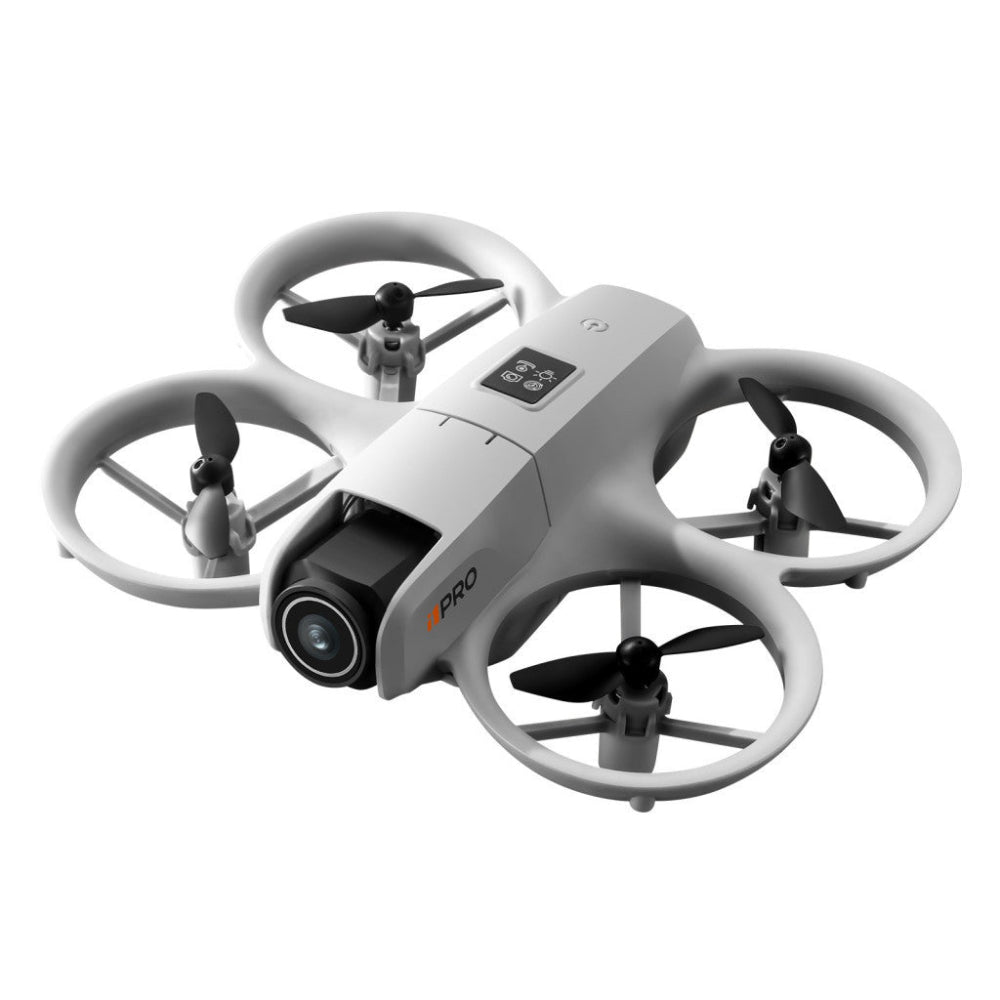 Mini Drona cu Telecomanda i1 Pro, Camera Video, WiFi, Ajustabila 180°, Evitare Inteligenta a Obstacolelor, Mentinerea Altitudinii, Lumina LED, Rotire 360°, Aplicatie Telefon Mobil, Incarcare USB, 2 Baterii Incluse, Gri