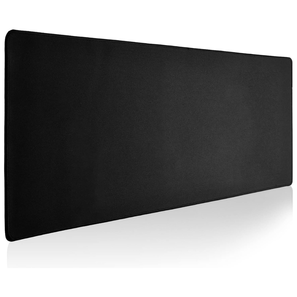 Mousepad Mare Cauciucat pentru Gaming, Birou, Office, Antiderapant, Cusaturi Anti-Rupere, Waterproof, model Simplu, 90 x 45cm, Negru Mat