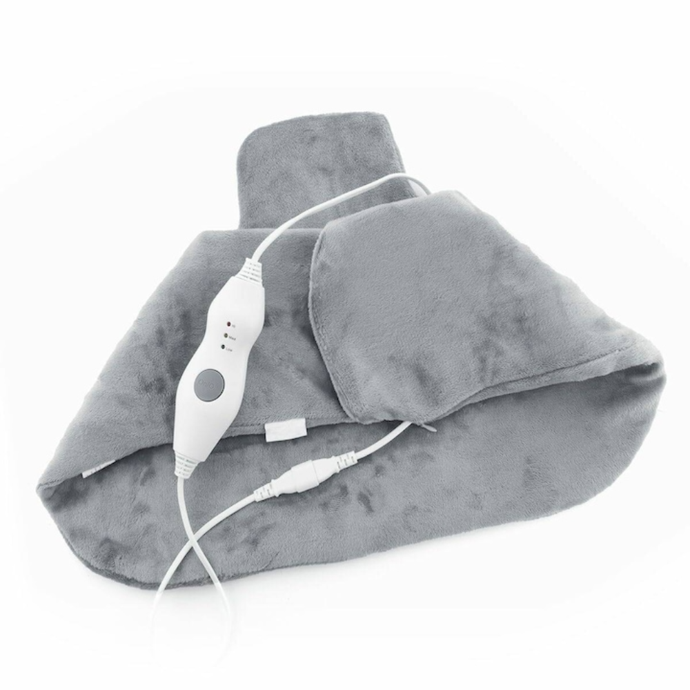 Patura Electrica cu Incalzire, 3 Nivele de Temperatura, Control din Telecomanda, pentru Gat, Umeri, Spate, Dureri Musculare, Articulare, Menstruale, Protectie la Supraincalzire, Husa Detasabila, Moale si Placuta la Atingere, 58 x 44 x 16 cm
