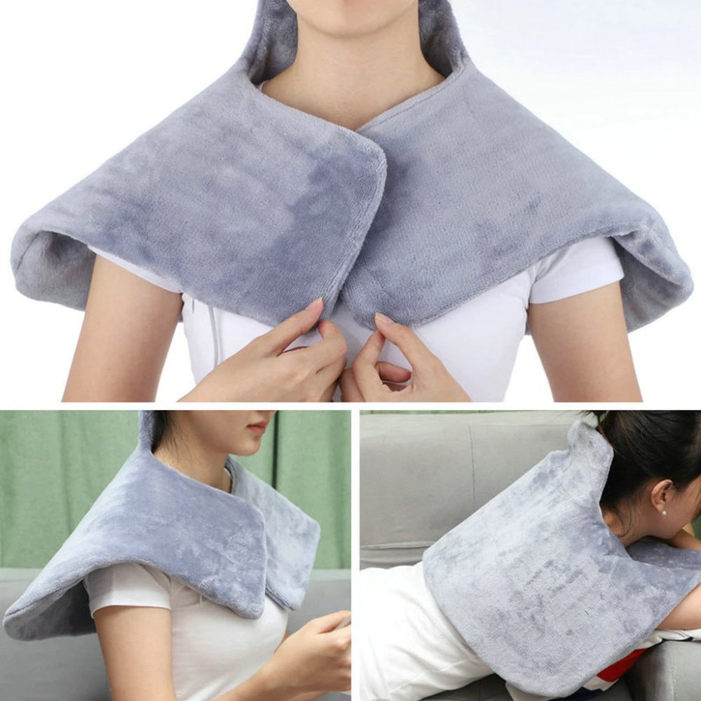 Patura Electrica cu Incalzire, 3 Nivele de Temperatura, Control din Telecomanda, pentru Gat, Umeri, Spate, Dureri Musculare, Articulare, Menstruale, Protectie la Supraincalzire, Husa Detasabila, Moale si Placuta la Atingere, 58 x 44 x 16 cm