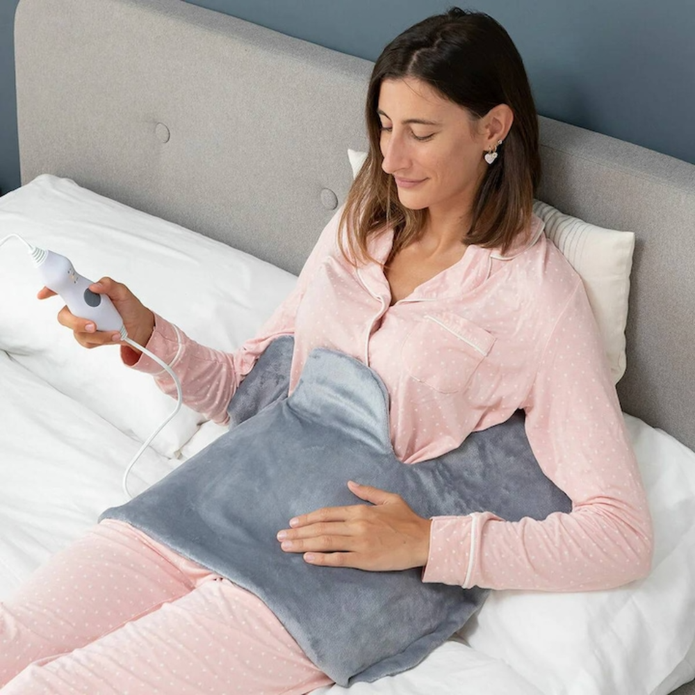 Patura Electrica cu Incalzire, 3 Nivele de Temperatura, Control din Telecomanda, pentru Gat, Umeri, Spate, Dureri Musculare, Articulare, Menstruale, Protectie la Supraincalzire, Husa Detasabila, Moale si Placuta la Atingere, 58 x 44 x 16 cm