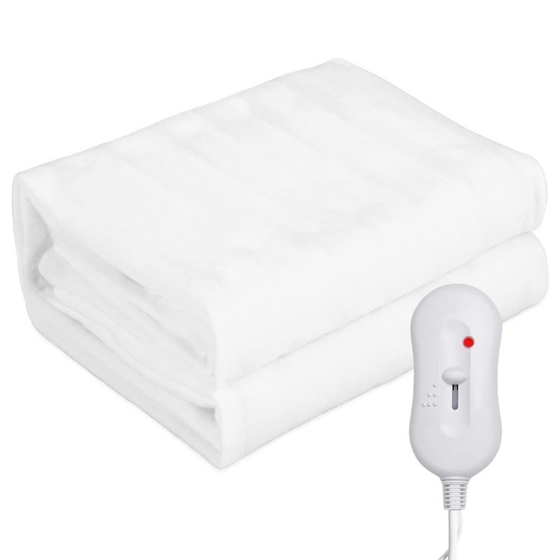 Patura Electrica cu Incalzire, 3 Nivele de Temperatura, Telecomanda, Oprire Automata, pentru Dureri Musculare, Articulare, Relaxare, Protectie la Supraincalzire, Moale si Placuta la Atingere, 190 x 80 cm, Alb