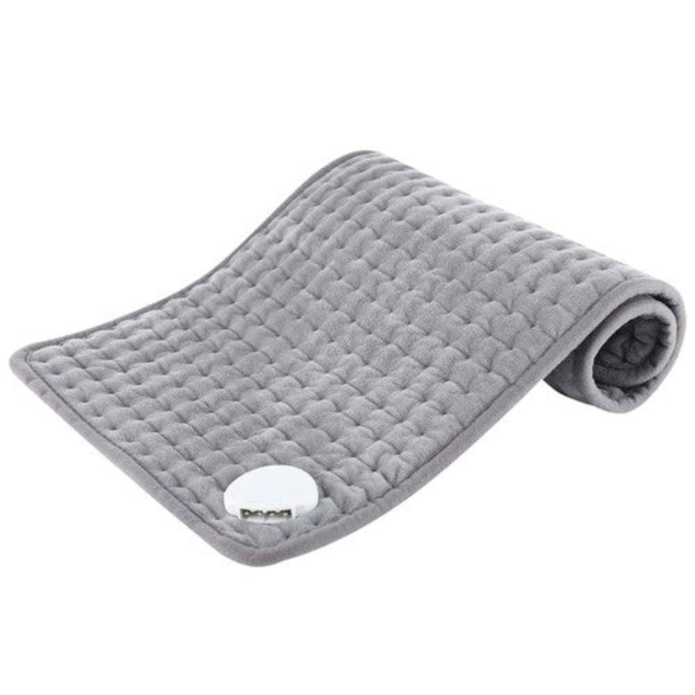 Patura Electrica cu Incalzire tip Pad, 10 Nivele de Temperatura, Telecomanda cu Afisaj, Timmer, Oprire Automata, pentru Dureri Musculare, Articulare, Menstruale, Ciclu, Protectie la Supraincalzire, Moale si Placuta la Atingere, 60 x 30 cm, Gri
