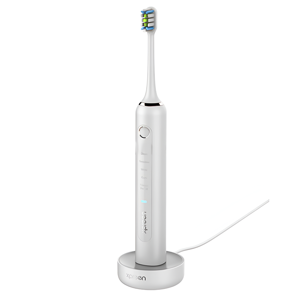 Periuta de Dinti Electrica Sonica, 40000 Pulsatii/min, 5 Moduri de Curatare, Rezistent la Apa IPX7, 2000mAh, Incarcare Wireless, Autonomie 60 Zile, 1 Capat Inclus, Alb