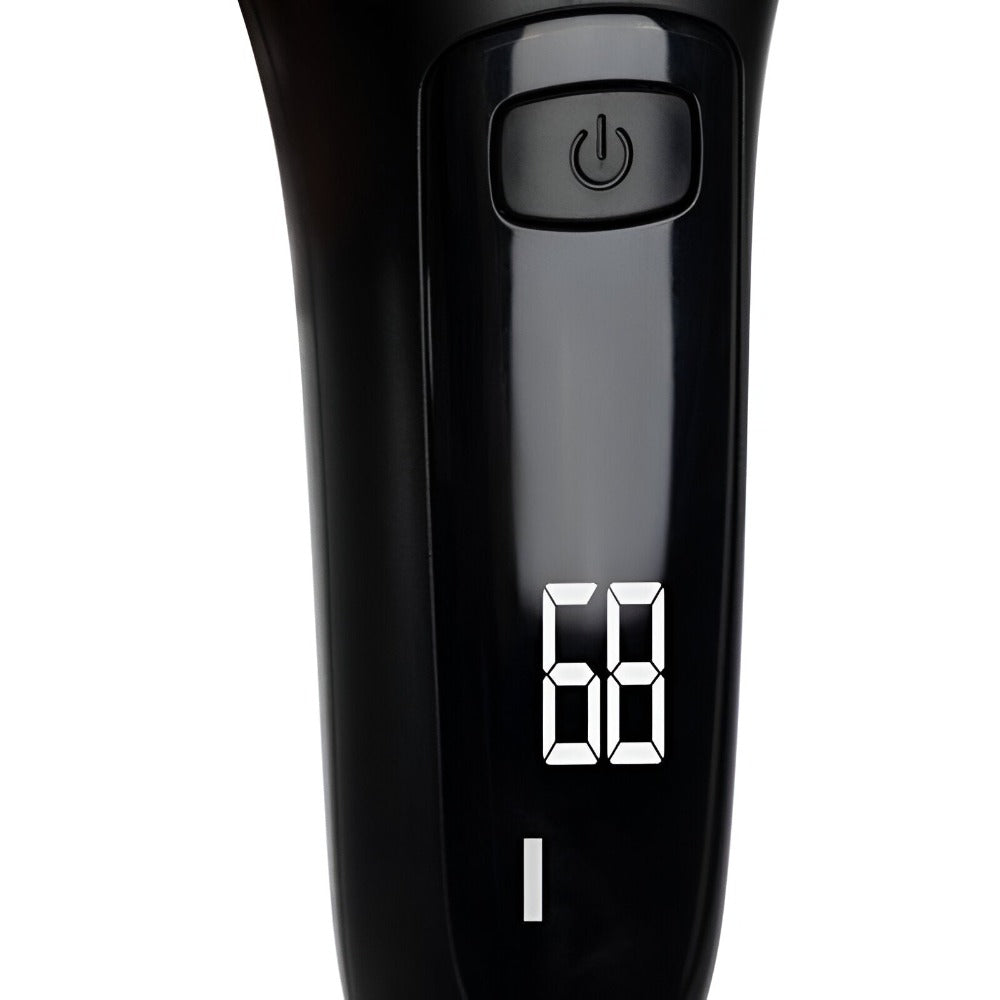 Pila Electrica pentru Talpi, Calcaie, Bataturi si Piele Moarta, Afisaj LCD Baterie, Lanterna LED, 2 Viteze, 2000 rot/min, Incarcare USB, Rezistent la Apa, 6 Capete, Accesorii Incluse, Negru