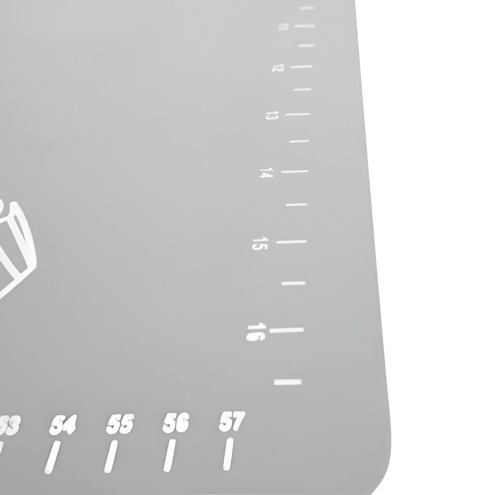 Plansa din Silicon Alimentar, pentru Modelare Aluat, Rezistenta la Temperaturi Ridicate si Rupere, Anti-alunecare, cu Masuratori de Lungime si Diametru, Usor de Curat, Flexibila, 64 x 45 cm, Gri