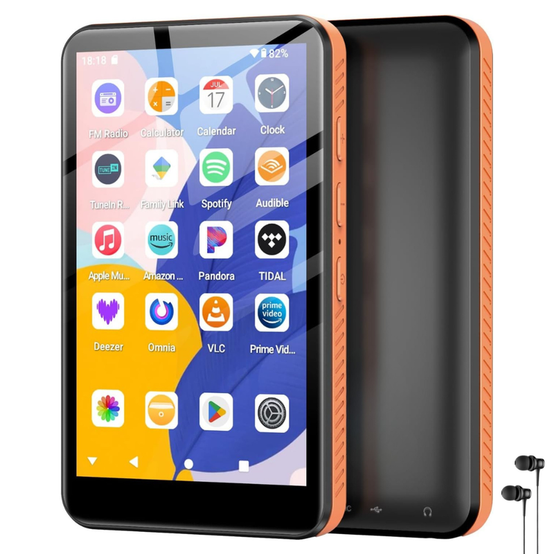 Player MP3/MP4 cu Touchscreen, Ecran 4 inch, 160GB Memorie, Suporta Card SD pana la 512GB, Bluetooth, Baterie de 2000 mAh, Difuzor, Sunet HiFi, Radio FM, Inregistrare Voce, Calculator, Ceas, Portabil, USB-C, Casti, Husa, Folie Incluse, Negru