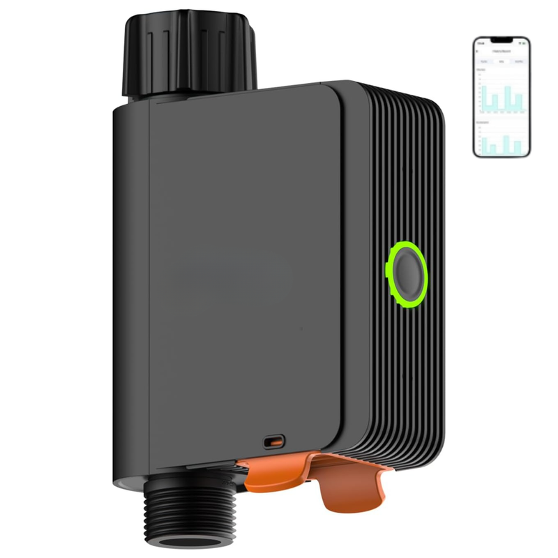 Programator pentru Irigare/Udare, cu 1 Iesire, Programe de Irigare, Control prin Aplicatie, Automat sau Manual, Rezistent la Apa, Control Vocal, Compatibil Amazon Alexa, Google Assistant, Accesorii Incluse, Negru