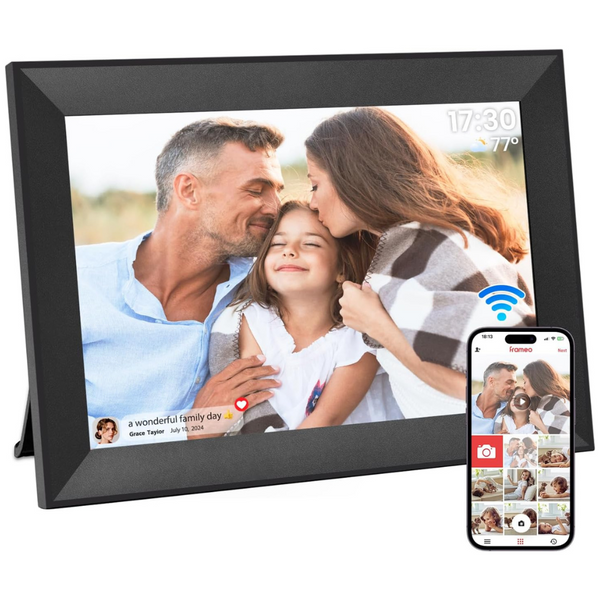 Rama Foto Digitala WIFI, 10.1 inch, Memorie 32 GB, 1 GB RAM, Ecran Tactil, 1080P, Rezolutie 1280 x 800 HD IPS, Difuzor 2 x 2 W, Rotire Automata, USB, Card SD, Ceas, Meteo, Poze/Video, Aplicatie Frameo, Suporta mai multi Utilizatori, Negru
