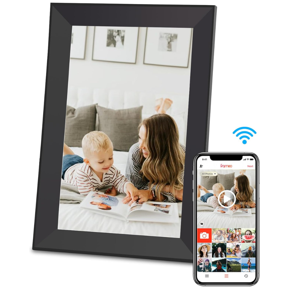 Rama Foto Digitala WIFI, 10.1 inch, Memorie 32 GB, 1 GB RAM, Ecran Tactil, 1080P, Rezolutie 1280 x 800 HD IPS, Difuzor 2 x 2 W, Rotire Automata, USB, Card SD, Ceas, Meteo, Poze/Video, Aplicatie Frameo, Suporta mai multi Utilizatori, Negru