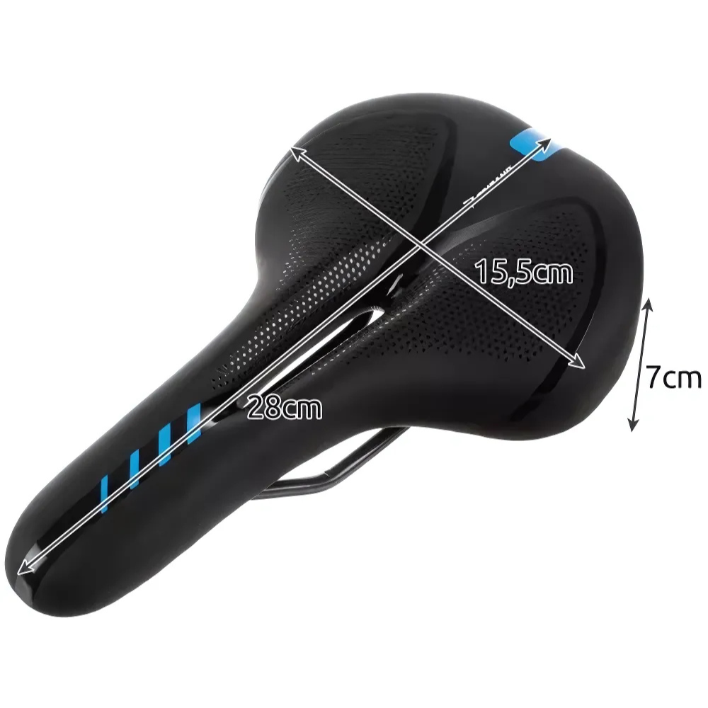 Sa Bicicleta, Stop Reflectorizant Rosu si Albastru, 5 Moduri de Iluminare LED, Spuma Confortabila Poliuretanica, Ergonomica, Respirabila, Rezistenta la Socuri, Cablu USB Inclus, 28 x 15.5 x 7 cm, Negru