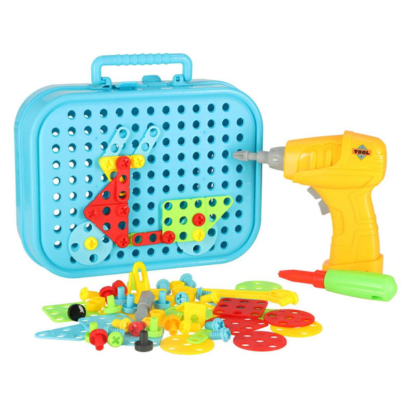 Set de Constructie Fire Engine, Jucarie Educativa si Interactiva, tip Puzzle, cu Bormasina Electrica, Surubelnita, Cheie, 285 Piese, Inginerie 2D/3D, Usor de Depozitat, Transportat, pentru Copii, Fete si Baieti, + 3 ani, 23.5 x 18 cm, Multicolor