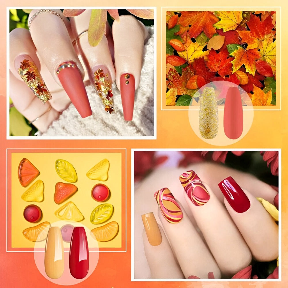 Set de Manichiura cu Gel UV, 6 x Gel Color, Baza, Strat Superior, Mat si Lucios, Nuante Naturale, Non-Toxice, Multicolor