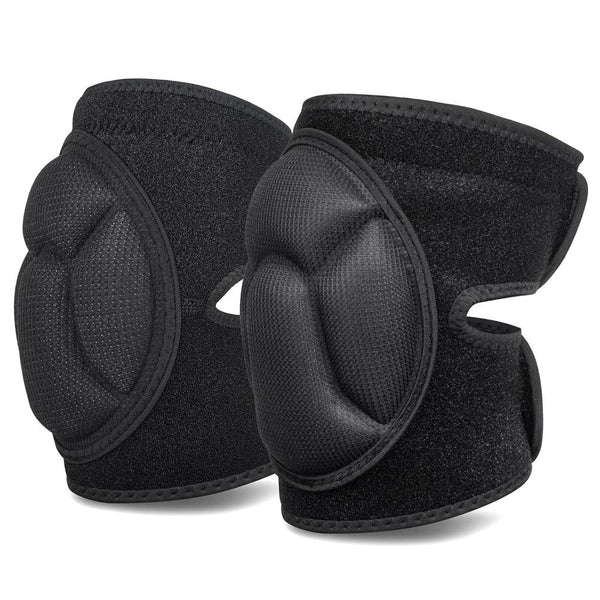 Set 2 Genunchiere, Protectie Spuma EVA, Ajustabile Velcro, pentru Genunchi, Coate, Lucru, Handbal, Volei, Baschet, Respirabile si Moi, 30-44 cm, Unisex, Negru