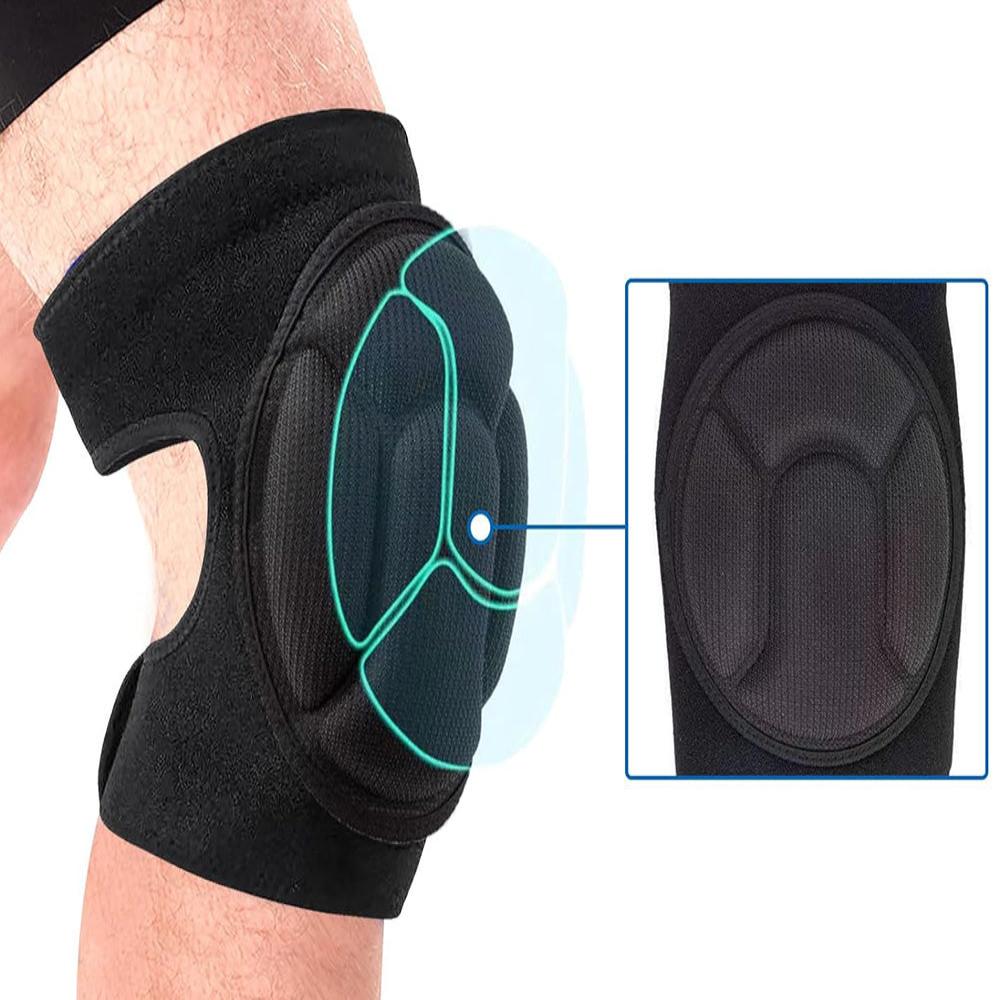 Set 2 Genunchiere, Protectie Spuma EVA, Ajustabile Velcro, pentru Genunchi, Coate, Lucru, Handbal, Volei, Baschet, Respirabile si Moi, 30-44 cm, Unisex, Negru